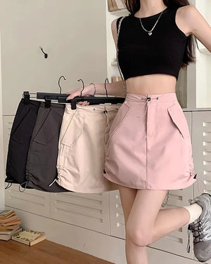 Cargo Drawstring Skirt