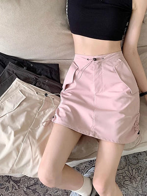 Cargo Drawstring Skirt