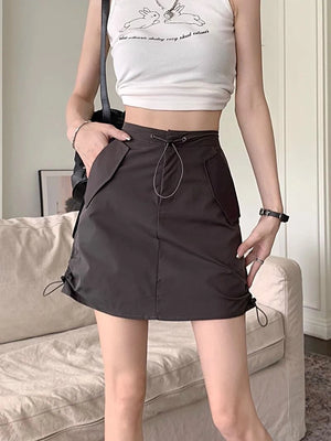 Cargo Drawstring Skirt