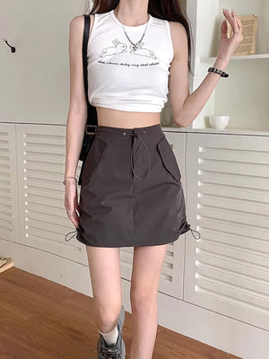 Cargo Drawstring Skirt