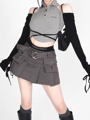 Cargo Mini Skirt Denim