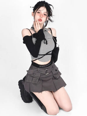 Cargo Mini Skirt Denim