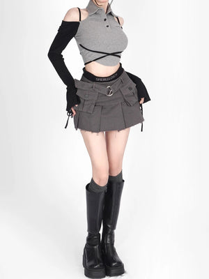 Cargo Mini Skirt Denim