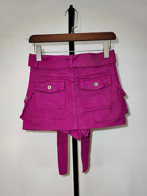 Cargo Pocket Denim Skirt