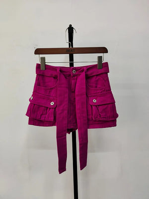 Cargo Pocket Denim Skirt