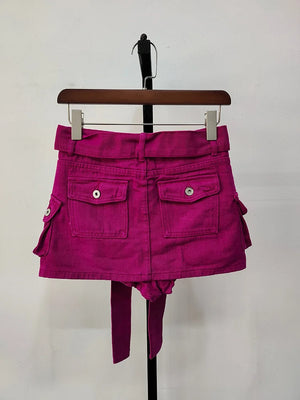 Cargo Pocket Denim Skirt