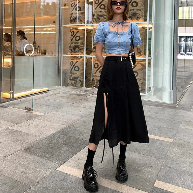 Cargo sales skirt long