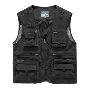 Cargo Vest Black - product view on white background