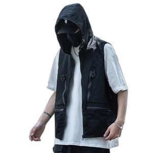 Cargo Vest Mens Streetwear - product view on white background