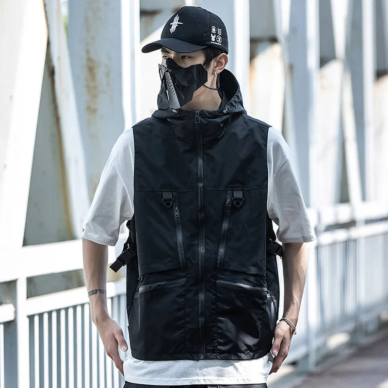 Cargo Vest Mens Streetwear CYBER TECHWEAR