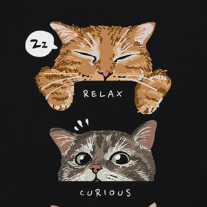 Cartoon Cat Graphic T Shirts Y2K