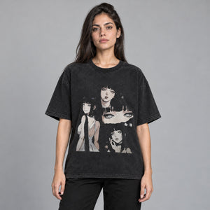 Cartoon Girl Graphic T Shirts Y2K – worn by a woman