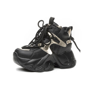 Casual Comfort Platform Black Sneakers