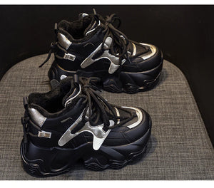 Casual Comfort Platform Black Sneakers