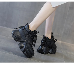 Casual Comfort Platform Black Sneakers
