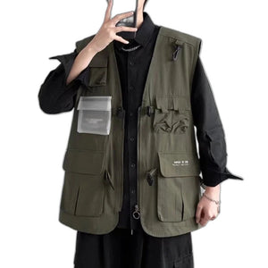 Casual Design Cargo Vest - product view on white background