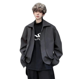 Casual Menswear Y2K Zipper Jacket - product view on white background
