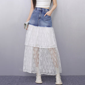 Casual Patchwork Skirt Y2K