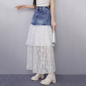 Casual Patchwork Skirt Y2K