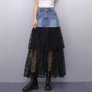 Casual Patchwork Skirt Y2K