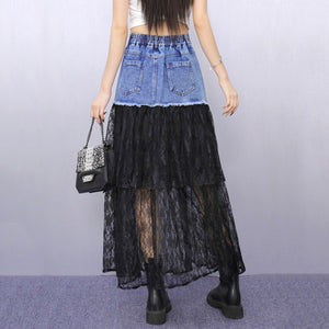 Casual Patchwork Skirt Y2K