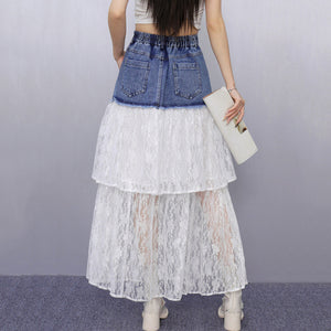 Casual Patchwork Skirt Y2K