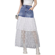 Casual Patchwork Skirt Y2K