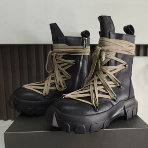 Casual Platform Black Boots Men