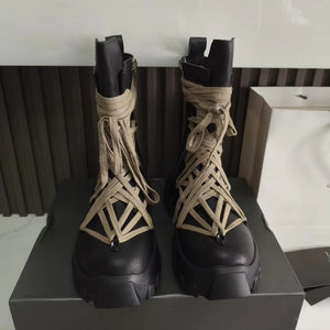 Casual Platform Black Boots Men