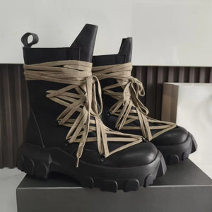 Casual Platform Black Boots Men