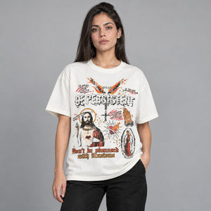 Casual Printed Y2K Graphic Tee – worn by a woman