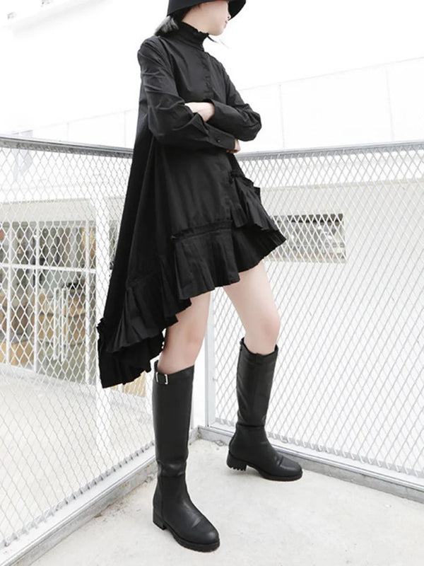 Casual Shirt Black mini dress