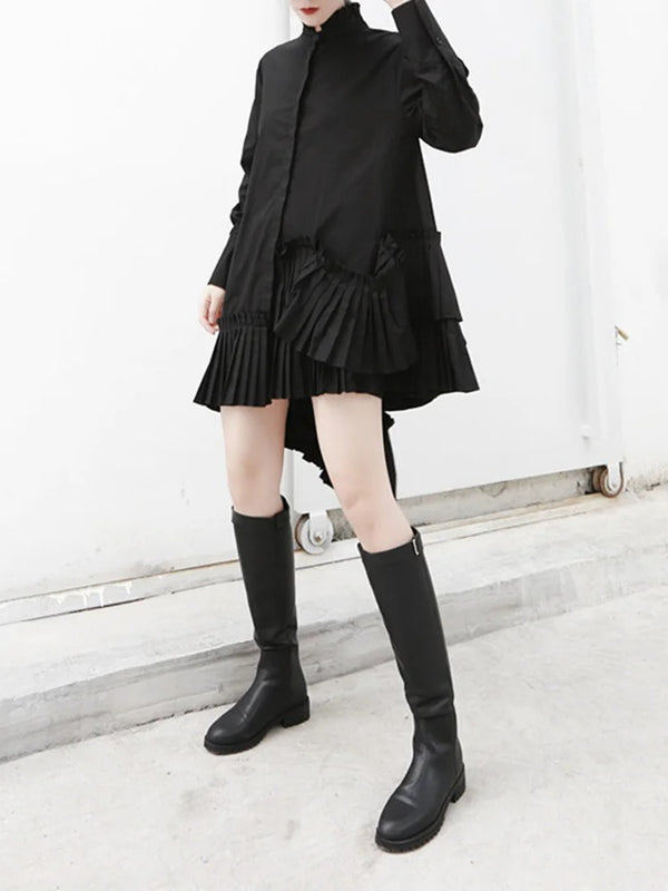 Casual Shirt Black mini dress