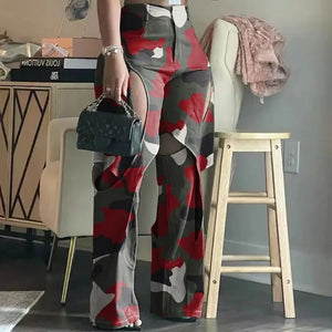 Casual Streetwear Camo Cargo Pants