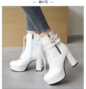 Casual White Platform Boots Women