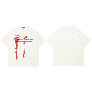Casual White Y2K Graphic Tees