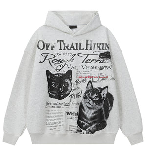 Cat Graffiti Y2k Hoodie