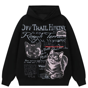 Cat Graffiti Y2k Hoodie