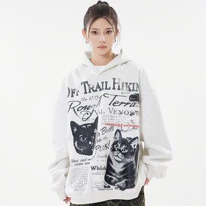 Cat Graffiti Y2k Hoodie