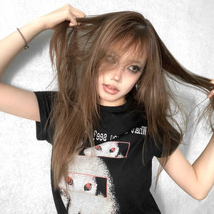 Cat Print Y2K Top T-shirt
