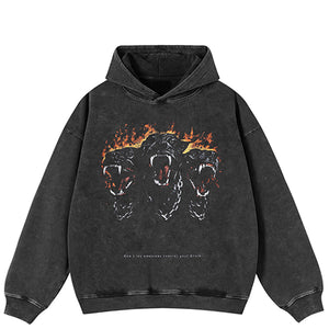 Cerberus Dog Y2K Graphic Hoodie
