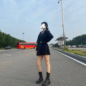 Chelsea Platform Boots White