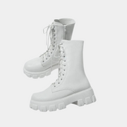 Chelsea-Plateau-Boots Weiß