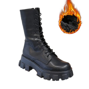 Chelsea Platform Boots White