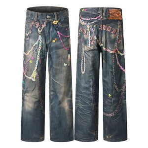 Chians Printing Y2K Jeans