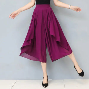 Chiffon Irregular Skirt Pants