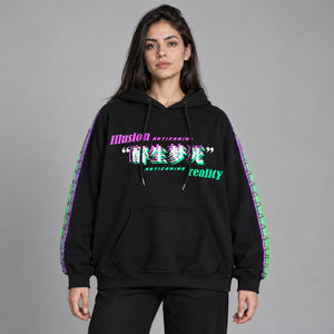 Chinese Character Y2k Hoodie – worn by a woman