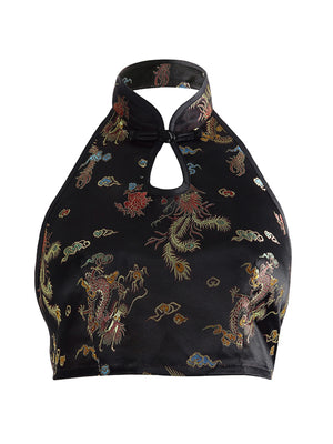 Chinese Sleeveless Crop Top