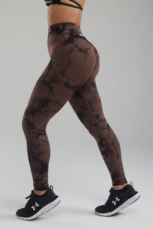 Chocolate Tie-Dye Scrunch Butt Leggings
