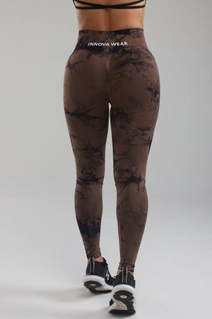 Chocolate Tie-Dye Scrunch Butt Leggings